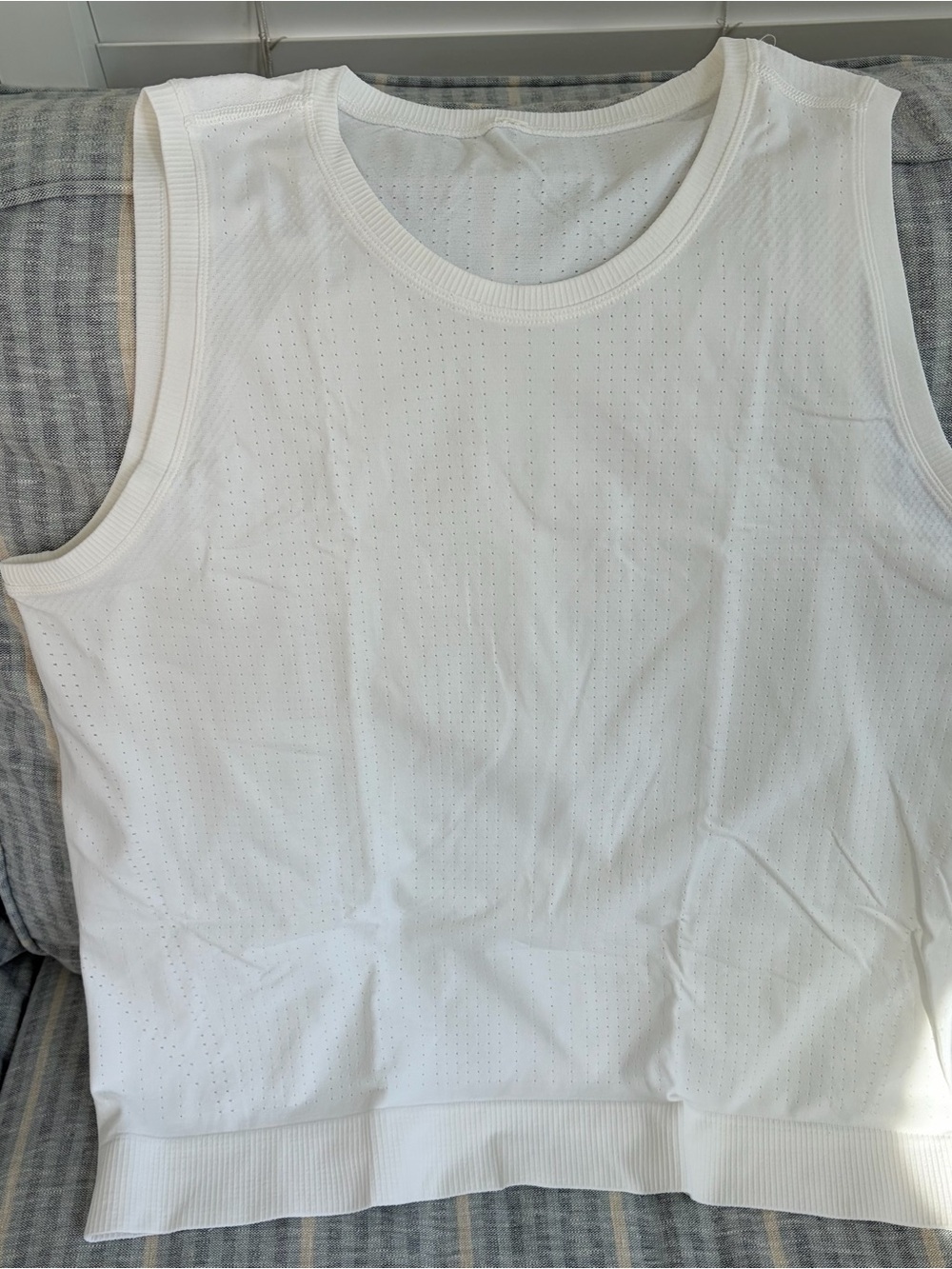 Athleta White Perforated Tank Top